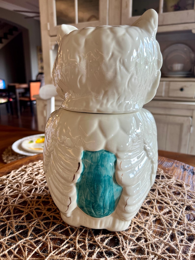 Anthropologie “A Real Hoot” Owl Cookie Jar | Winking Owl Ceramic Canister | Retired bild 4