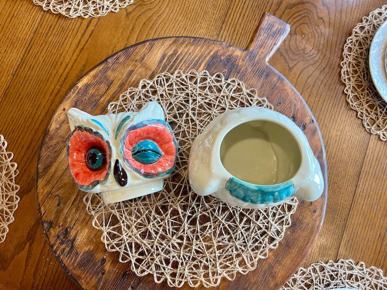 Anthropologie “A Real Hoot” Owl Cookie Jar | Winking Owl Ceramic Canister | Retired bild 7