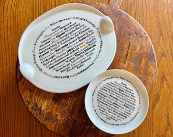 Rare Arzberg Formaggio Cheese Set | Mid Century Modern Porcelain Platter, 6 Plates