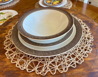 Sango Rustic Cream 5135 Stoneware Dinnerware | Discontinued Farmhouse Plates, Bowls