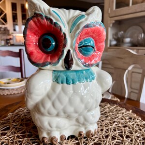 Anthropologie “A Real Hoot” Owl Cookie Jar | Winking Owl Ceramic Canister | Retired bild 6