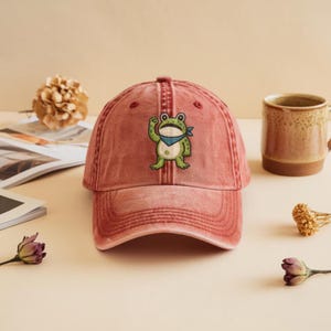 Portland Frog Embroidered Washed Cotton Cap, Political Protest Apparel