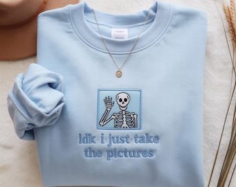 Embroidered Skeleton Sweatshirt, Funny Rad Tech Medical Imaging Apparel