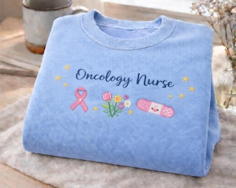 Sudadera bordada para enfermera de oncología, camiseta de retazos para la UCIN, regalo para enfermera de bebés