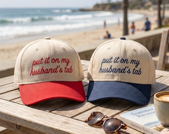 Put it on my Husband's Tab Embroidered Funny Trucker Hat For Girls