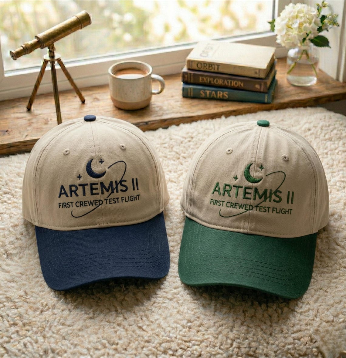 Artemis II First Crewed Test Flight Embroidered Washed Cotton Cap ...