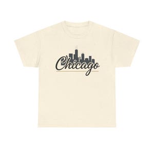 Chicago Skyline Script T-Shirt | City Typography Tee