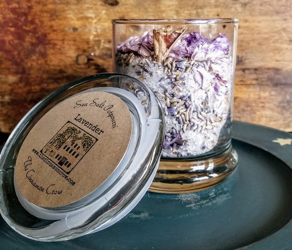 Lavender scented sea salt jar potpourri