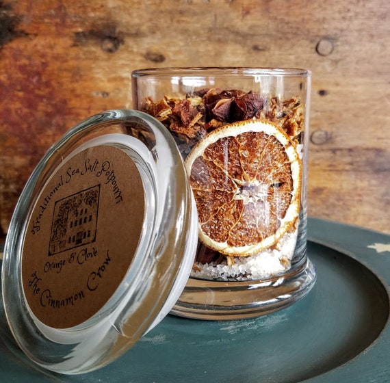 Orange & Clove  Scented Sea Salt Jar Potpourri