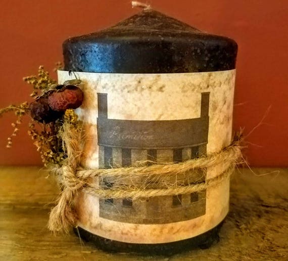 Country Prim pillar candle