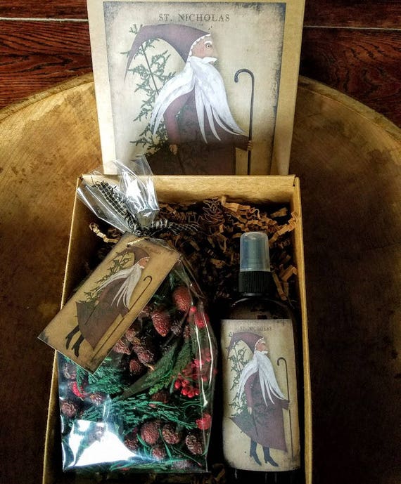 Holiday Gift Box ~  Holiday Rose hip potpourri , Room & Linen spray