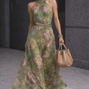 black cotton jersey maxi dress Self-Portrait Draped Dress main image 1