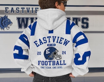 YOUTH School Team Print Arm to Arm Hoodie, Custom Team Hoodie, Personalized YOUTH School Spirit Hoodie, Arm to Arm Big Bold Text Sweatshirt