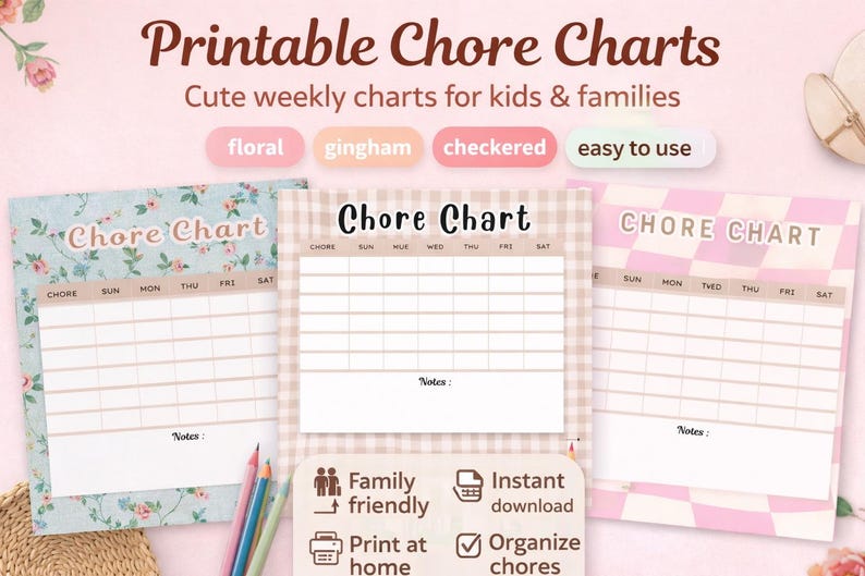 Printable Chore Charts - Etsy