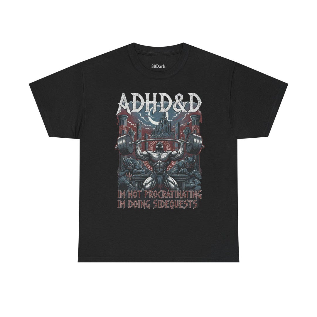 ADHD&D Dark Fantasy Bodybuilding Pump Cover - Side Quests 90s Vintage ...