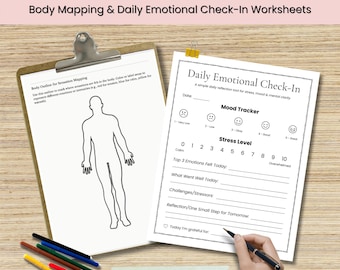 Daily Emotional Check-In & Body Map Worksheets (PDF)