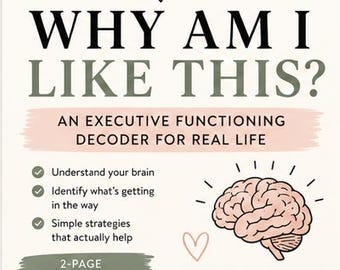 Executive Functioning Decoder Printable | ADHD Working Memory, Self-Regulation Guide (PDF Download)