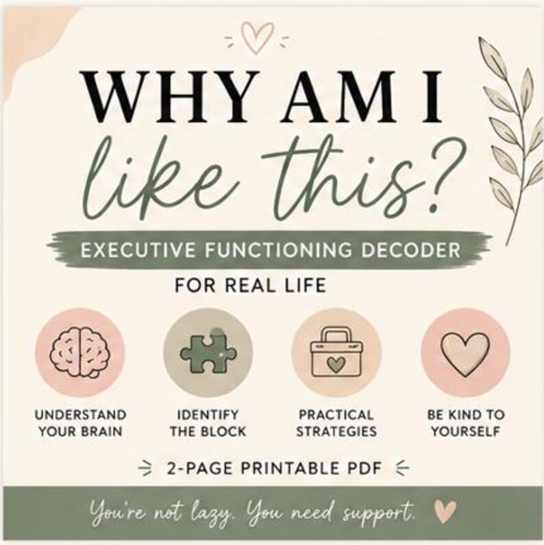 Executive Functioning Decoder Printable | ADHD Working Memory, Self-Regulation Guide (PDF Download) image 5