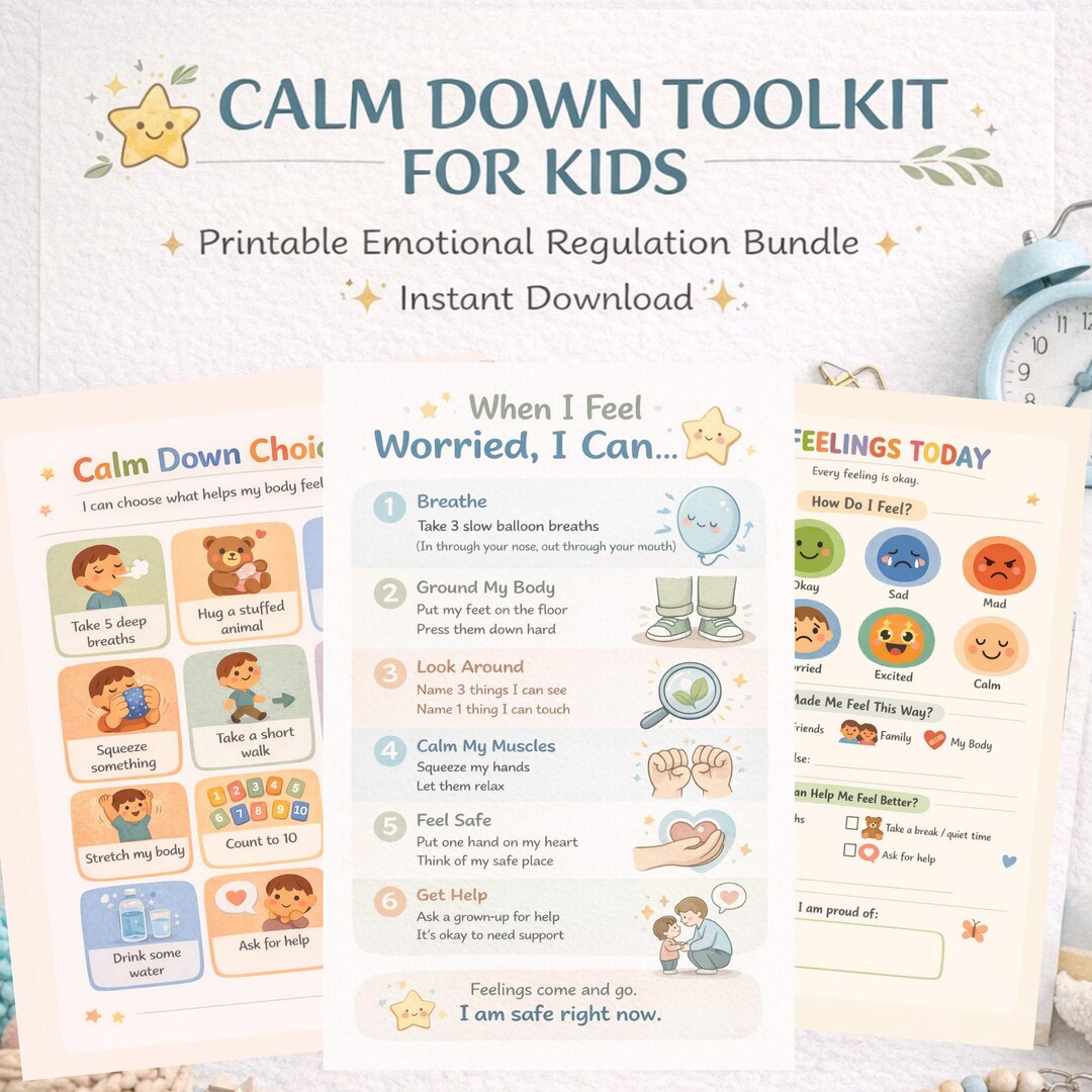 Kids Calm Down Toolkit | Emotional Regulation Printables - Etsy