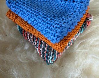 Hand knit cotton dishcloths