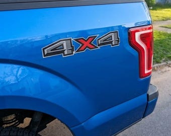 2x Ford F150 4x4 Decals Stickers red gray red black bed side graphics FH1A6