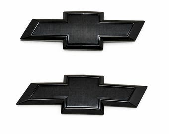 Front Rear Gloss Black Bowtie Emblem For 2016-2024 Chevrolet Camaro Custom LS LT