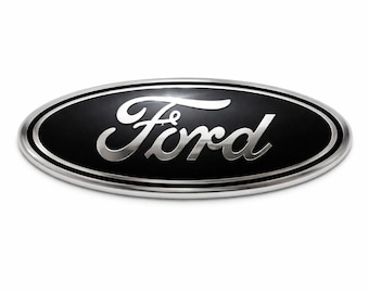 Ford 4.5 Inch Black Silver Oval Emblem Badge for Grille or Tailgate Fits Ford