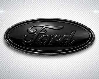 Ford 7 Inch Black Oval Emblem Badge for Grille or Tailgate Fits Ford