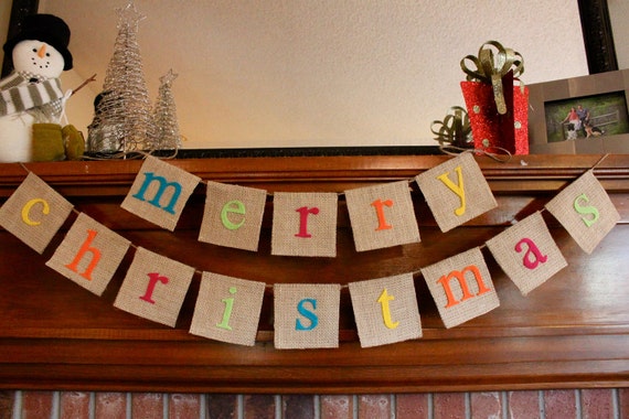 Items similar to Christmas Holiday Banner - Colorful Christmas Banner