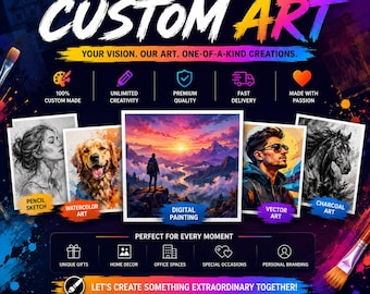 Custom Digital Art Portrait Illustration & Personalized Artwork