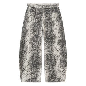 Men's Snake Print Barrel Leg Pants