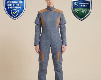 Mono y chaleco de cosplay de Bo-Katan Kryze – Conjunto de líder de Cotton Nite Owl