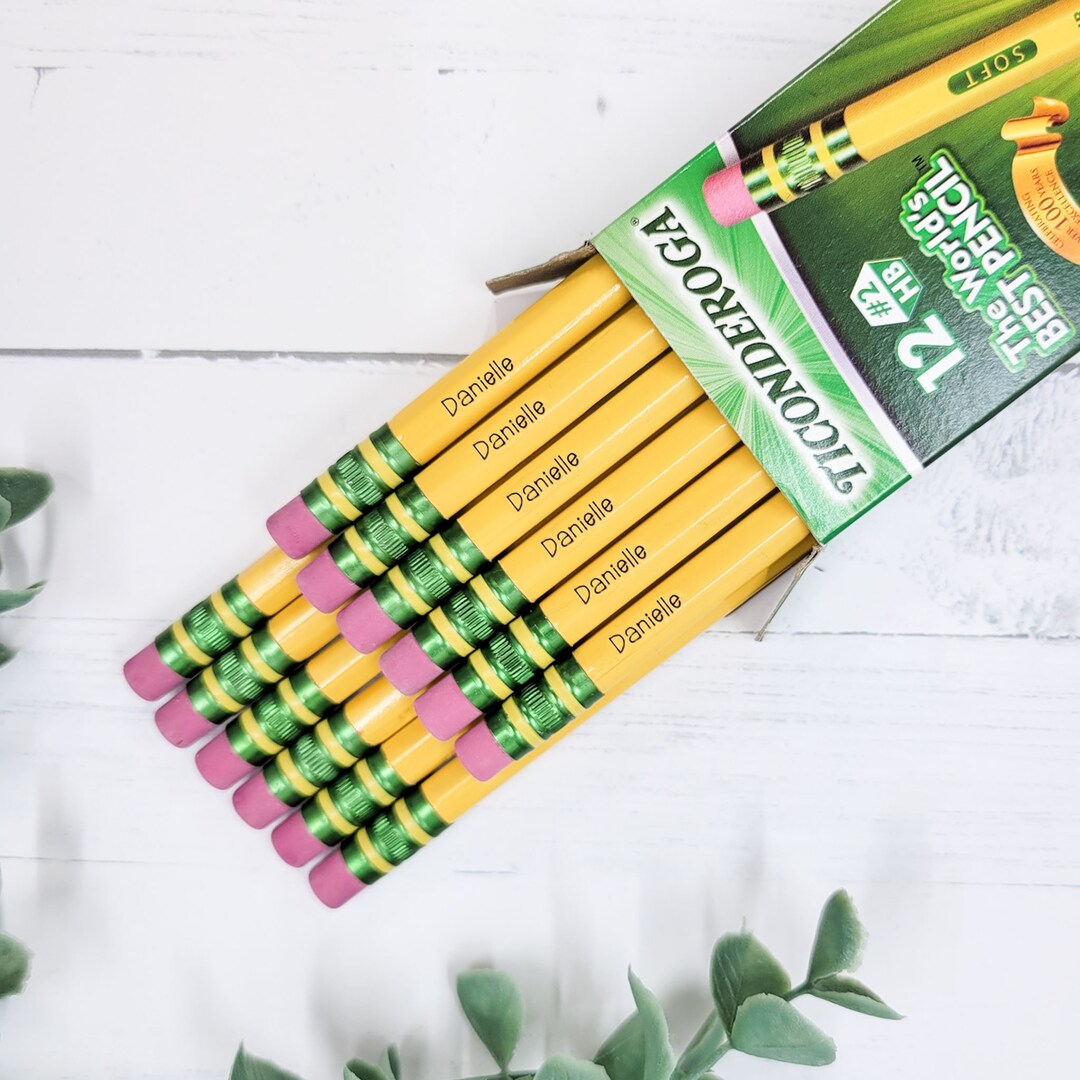 Personalized Ticonderoga 2 Pencils Pack of 6 or 12 Custom Pencils Custom School Supplies