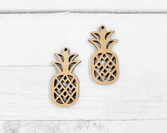 Geometric Pineapple Eco Birch Wooden Earring Blanks - Jewelry Findings - Unfinished
