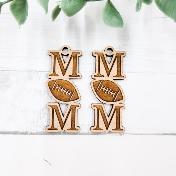 Football Mom Wooden Earring Blanks - Jewelry Findings