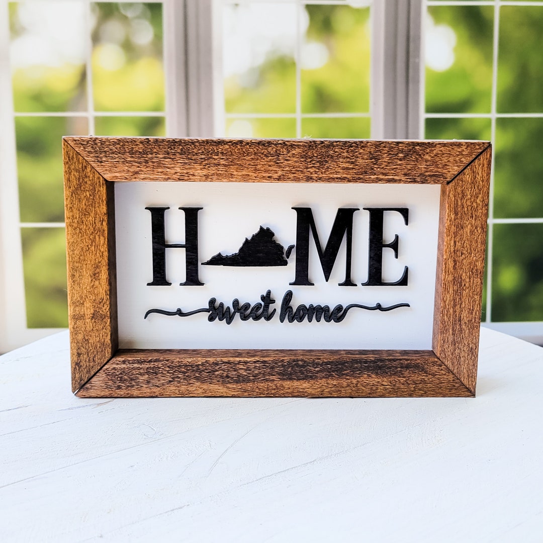 Home Sweet Home 8x5 Box Sign - Choose Your State - Etsy