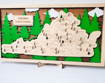 Virginia State Parks Tracker Map - 18"x10"
