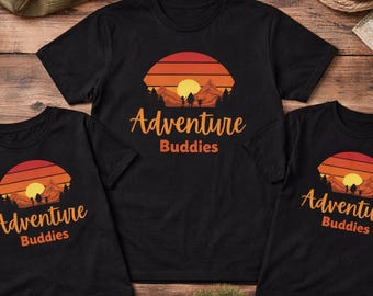 Camisetas familiares a juego "Compañeros de aventura" / Ropa para actividades al aire libre para el Día del Padre