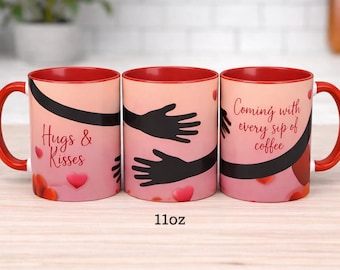 Taza para mamás a distancia, Abrazos desde la distancia, Taza de café de cerámica, Regalo para mamá