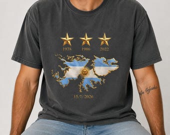 Camiseta Las Malvinas Son Argentinas / Argentina vs Inglaterra / Tributo a Maradona y Messi / Estrellas del Mundial / Fanático de Argentina