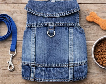 Chaleco vaquero para perros – Chaleco vaquero para mascotas con anilla en D, ropa elegante para cachorros