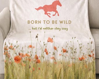 Manta de terciopelo suave / Manta acogedora para amantes de los caballos 50x60 Decoración estilo western para el hogar