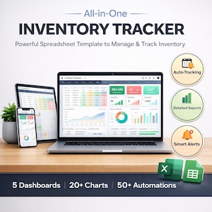 Cafe & Bakery Inventory Manager – Stock and Supply Tracker | Google Sheets | Excel template