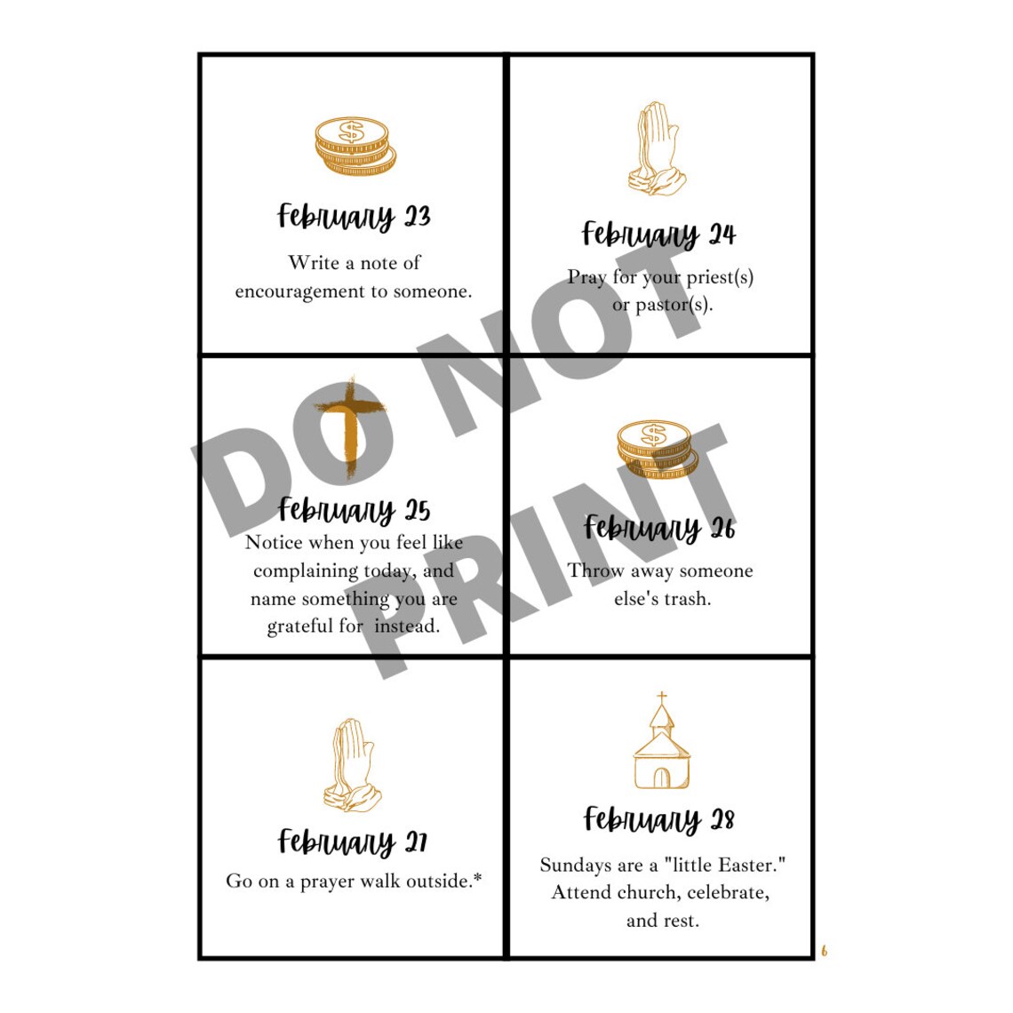 Family Lent Calendar Guide Etsy