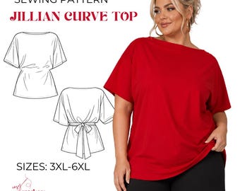 Jillian Curve Top Sewing Pattern | Relaxed Fit Dolman Blouse (PDF Pattern)