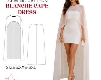 Blanche Cape Sewing Pattern | Long, Short, Bridal Overlay (PDF)