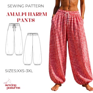 Amalfi Harem Pants Sewing Pattern | Balloon Leg, Drawstring, Pockets (PDF Download)