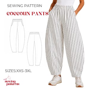 Mönster för Cocoon Barrel Pants – Avsmalnande ballongbyxor (PDF-nedladdning)