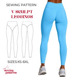 Schnittmuster für Leggings mit V-Ausschnitt | Hochtaillierte Sportbekleidung (PDF-Download)