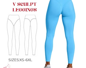 V Sculpt Leggings Sewing Pattern | High Waisted Activewear PDF Download